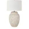 Table Lamps-Kirkland's Home White Brush Textured Table Lamp Ivory