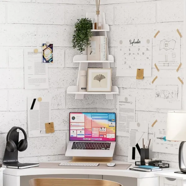 Shelves-Kirkland's Home White Corner Ladder Shelf