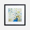 Framed Art-Kirkland's Home White Daisies In Blue Vase Framed Art Print White/Blue