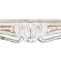 Shelves-Kirkland's Home White Distressed Carved Wood Acanthus Wall Shelf