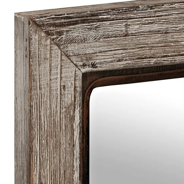 Decorative Mirrors-Kirkland's Home White Distressed Panel Wall Mirror
