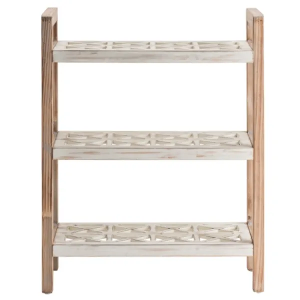 Bookshelves-Kirkland's Home White Distressed Wood Bookshelf