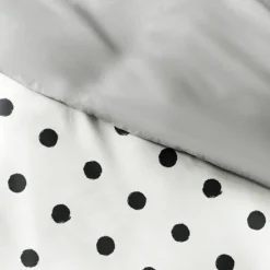Duvets-Kirkland's Home White Dotted Reversible 2-Pc. Twin Duvet Cover Set White/Gray