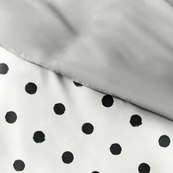 Duvets-Kirkland's Home White Dotted Reversible 2-Pc. Twin Duvet Cover Set White/Gray