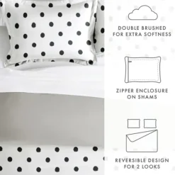 Duvets-Kirkland's Home White Dotted Reversible 2-Pc. Twin Duvet Cover Set White/Gray