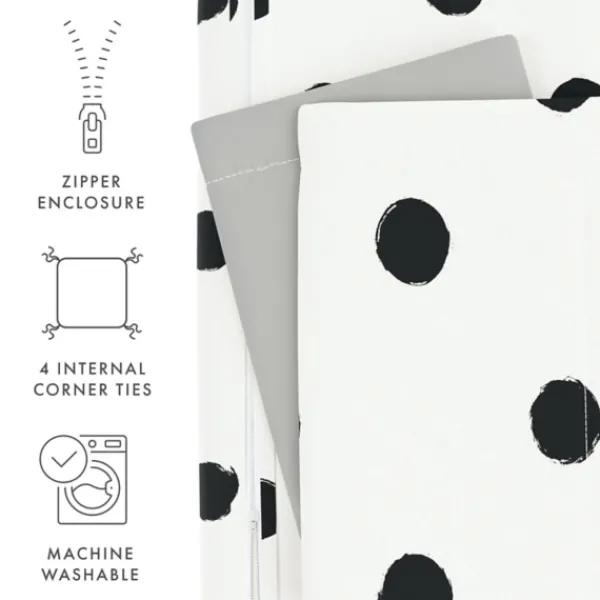 Duvets-Kirkland's Home White Dotted Reversible 2-Pc. Twin Duvet Cover Set White/Gray