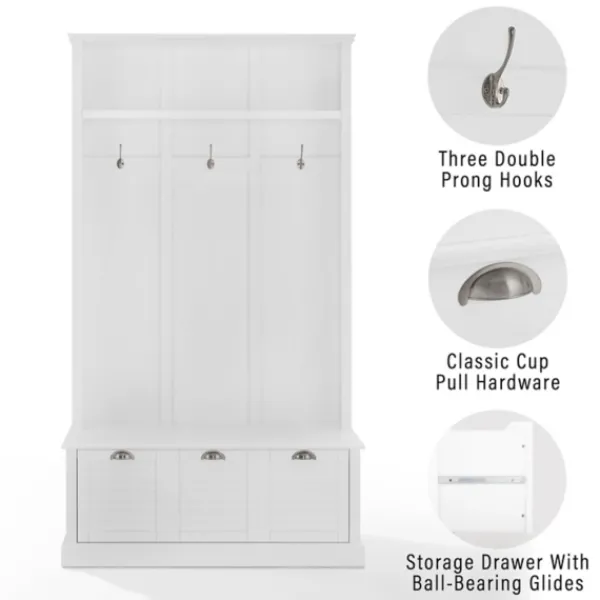 Entryway Furniture-Kirkland's Home White Ellison Hall Tree With Storage Bench