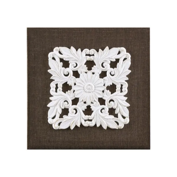 Wall Plaques-Kirkland's Home White Embellished Trinity Wall Plaques, Set Of 3 Brown/White