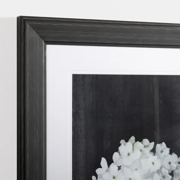 Framed Art-Kirkland's Home White Flower On Black I Framed Art Print White/Black