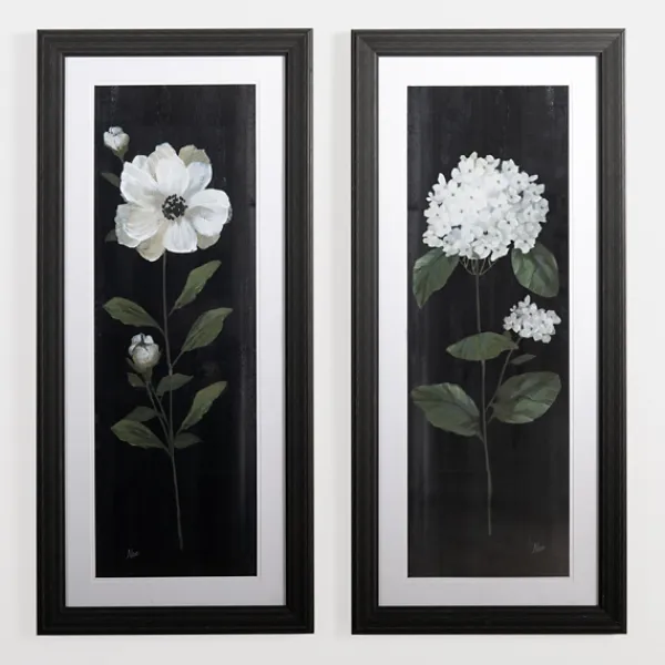 Framed Art-Kirkland's Home White Flower On Black I Framed Art Print White/Black