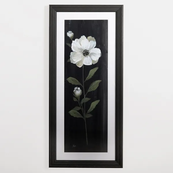 Framed Art-Kirkland's Home White Flower On Black I Framed Art Print White/Black