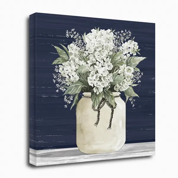 Canvas Art-Kirkland's Home White Flowers Ii Giclee Canvas Print, 30X30 In. Blue/White