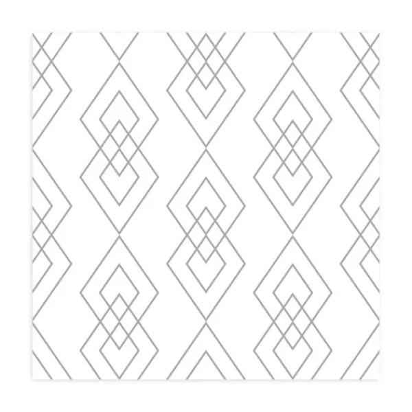 Wall Murals & Wall Decals-Kirkland's Home White Geometric Diamond Peel And Stick Wall Mural Gray/White