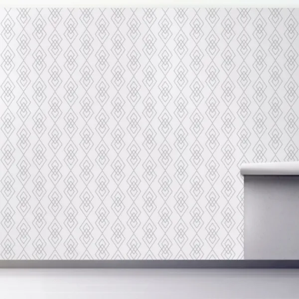 Wall Murals & Wall Decals-Kirkland's Home White Geometric Diamond Peel And Stick Wall Mural Gray/White