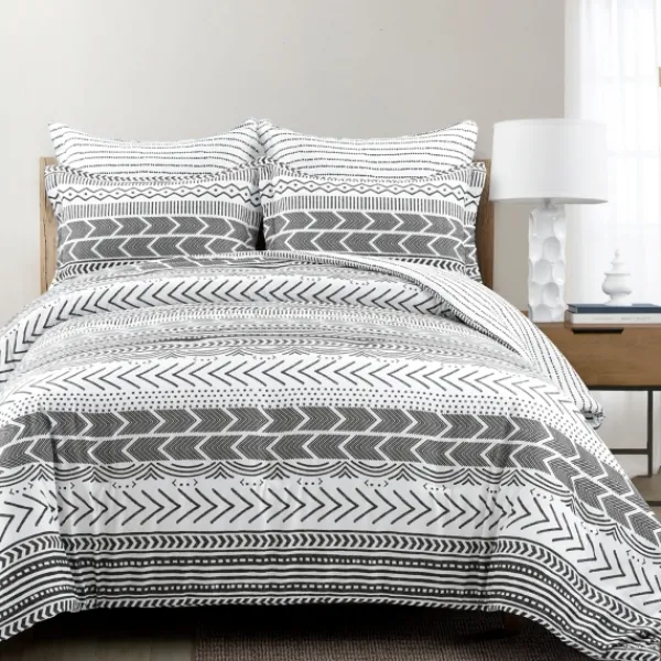 Comforters-Kirkland's Home White Geometric King 5-Pc. Comforter Set Black