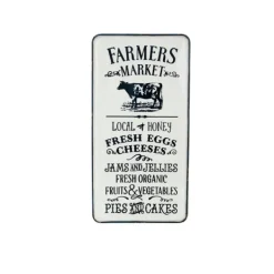 Wall Quotes & Signs-Kirkland's Home White Iron Farmer'S Market Wall Plaque White/Black