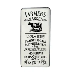 Wall Quotes & Signs-Kirkland's Home White Iron Farmer'S Market Wall Plaque White/Black