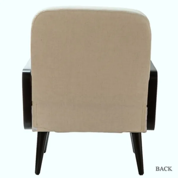 Accent Chairs-Kirkland's Home White Linen And Rattan Accent Chair Ivory