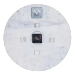 Clocks-Kirkland's Home White Marble And Gold Accent Wall Clock, 15 In.