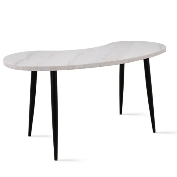 Office Furniture-Kirkland's Home White Marble Kidney Shaped Desk