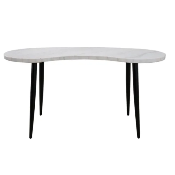 Office Furniture-Kirkland's Home White Marble Kidney Shaped Desk