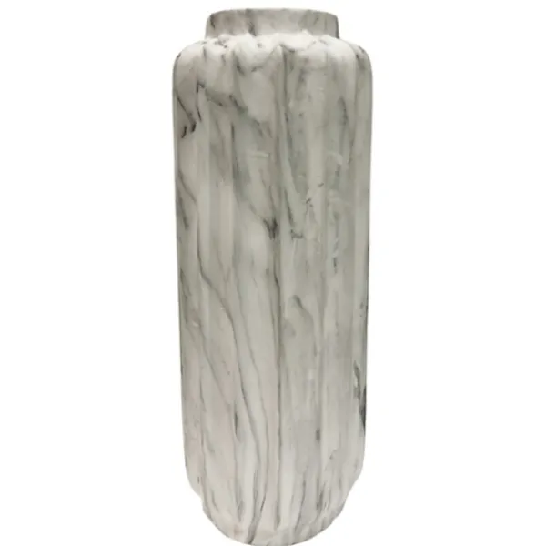 Vases-Kirkland's Home White Marble Resin Floor Vase, 41 In. Black/White