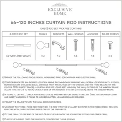 Curtain Rods & Hardware-Kirkland's Home White Mirrored Mosaic Curtain Rod, 120 In.