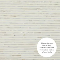 Accent & End Tables-Kirkland's Home White Mother Of Pearl Striped Side Table White/Ivory