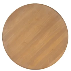 Dining Tables-Kirkland's Home White Natural Top Pedestal Dining Table