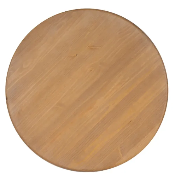 Dining Tables-Kirkland's Home White Natural Top Pedestal Dining Table