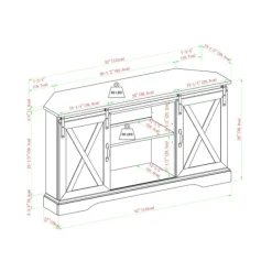 Tv Stands & Media Consoles-Kirkland's Home White Oak Sliding Barn Doors Corner Tv Stand Ivory