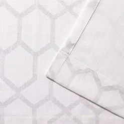 Curtains & Drapes-Kirkland's Home White Paton Curtain Panel Set, 108 In. White/Silver
