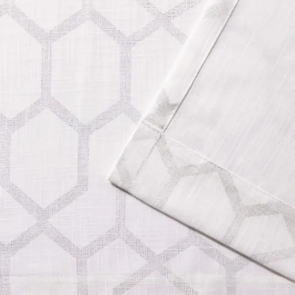 Curtains & Drapes-Kirkland's Home White Paton Curtain Panel Set, 108 In. White/Silver