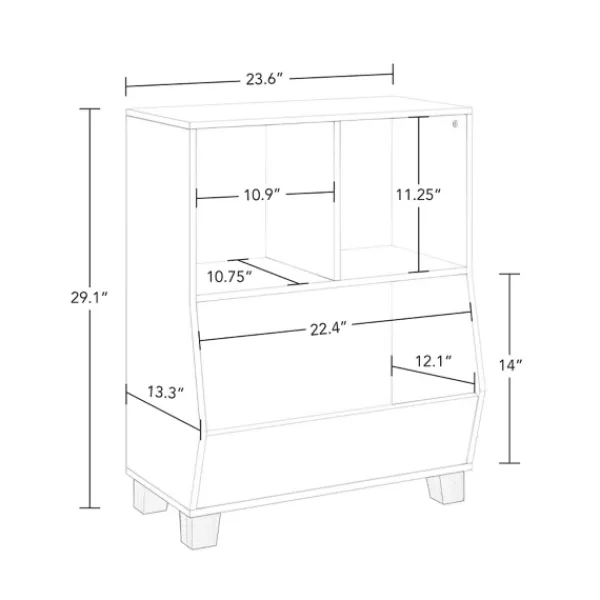 Bookshelves-Kirkland's Home White Pine Catch-All Toy Organizer With Cubbies