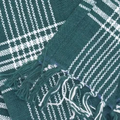 Blankets & Throws-Kirkland's Home White Plaid Christmas Throw Blanket Green