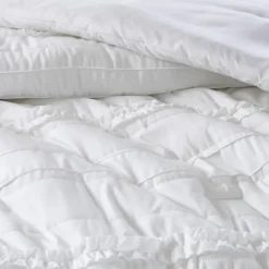 Comforters-Kirkland's Home White Quilted California King 5-Pc. Comforter Set White/Blue