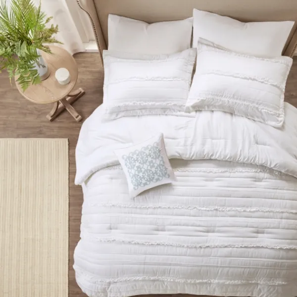 Comforters-Kirkland's Home White Quilted King 5-Pc. Comforter Set White/Blue