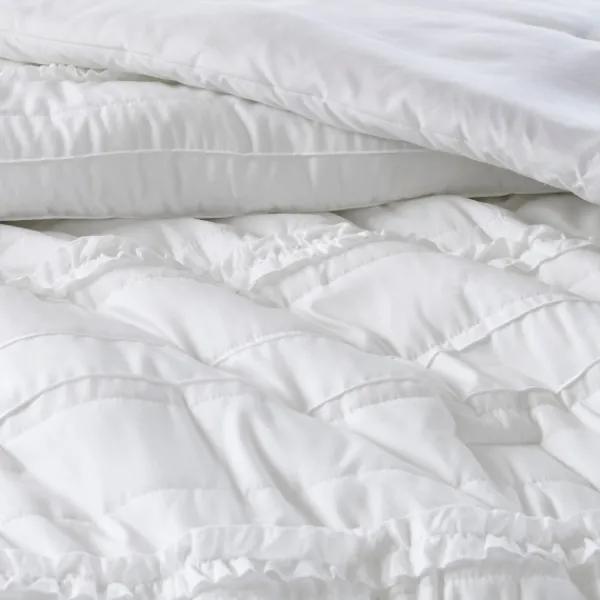 Comforters-Kirkland's Home White Quilted King 5-Pc. Comforter Set White/Blue