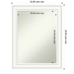 Decorative Mirrors-Kirkland's Home White Raised Frame Wall Mirror