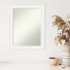 Decorative Mirrors-Kirkland's Home White Raised Frame Wall Mirror