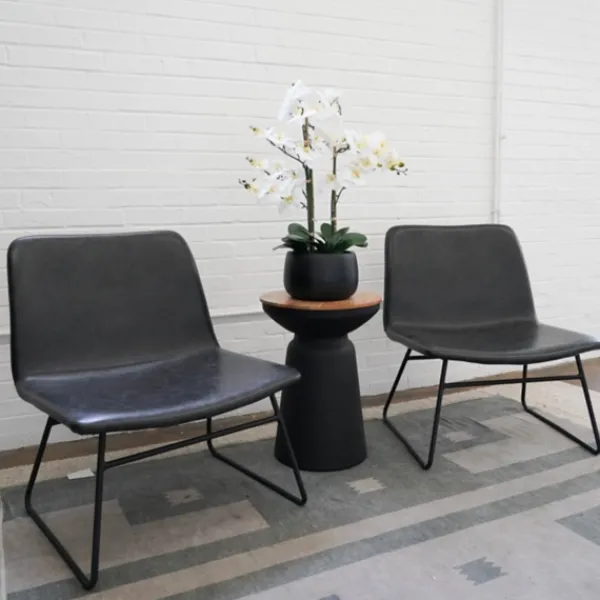 Arrangements & Greenery-Kirkland's Home White Real Touch Orchid Arrangement In Black Pot White/Black