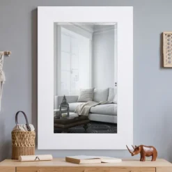 Framed Mirrors-Kirkland's Home White Rectangular Frame Wall Mirror