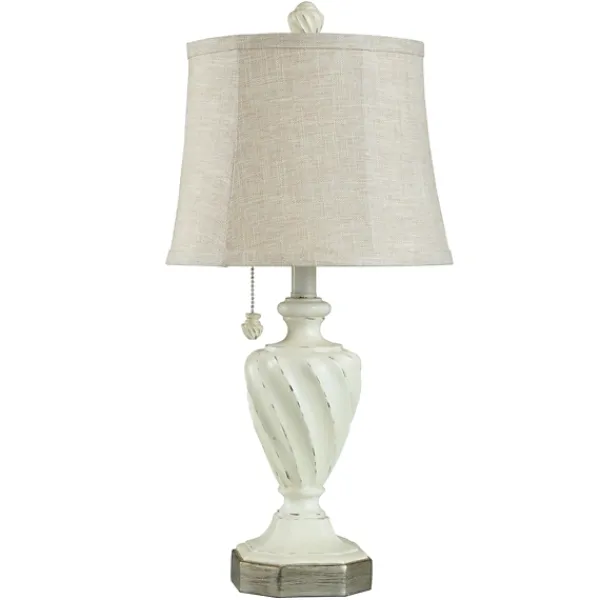Table Lamps-Kirkland's Home White Resin Swirl Table Lamp Tan