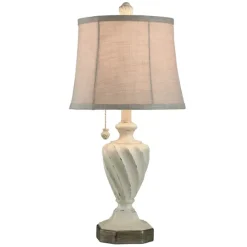 Table Lamps-Kirkland's Home White Resin Swirl Table Lamp Tan