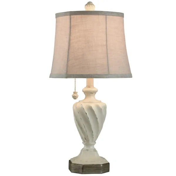 Table Lamps-Kirkland's Home White Resin Swirl Table Lamp Tan