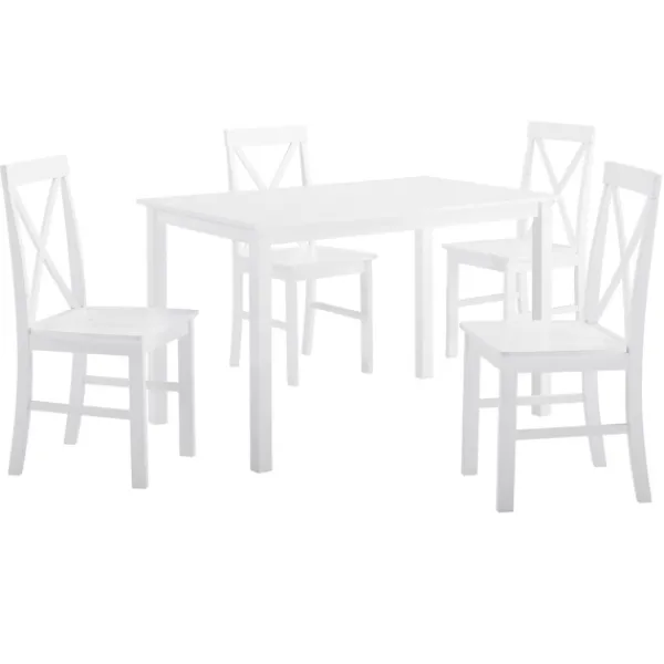 Dining Sets-Kirkland's Home White Solid Wood 5-Pc. Dining Set