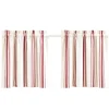 Curtains & Drapes-Kirkland's Home White Stripe Cafe Curtain Panel Set, 24 In. Red