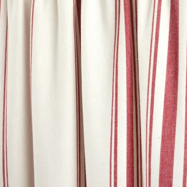 Curtains & Drapes-Kirkland's Home White Stripe Cafe Curtain Panel Set, 24 In. Red