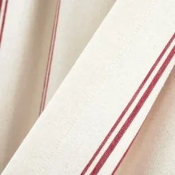 Curtains & Drapes-Kirkland's Home White Stripe Cafe Curtain Panel Set, 24 In. Red