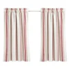 Curtains & Drapes-Kirkland's Home White Stripe Cafe Curtain Panel Set, 36 In. Red